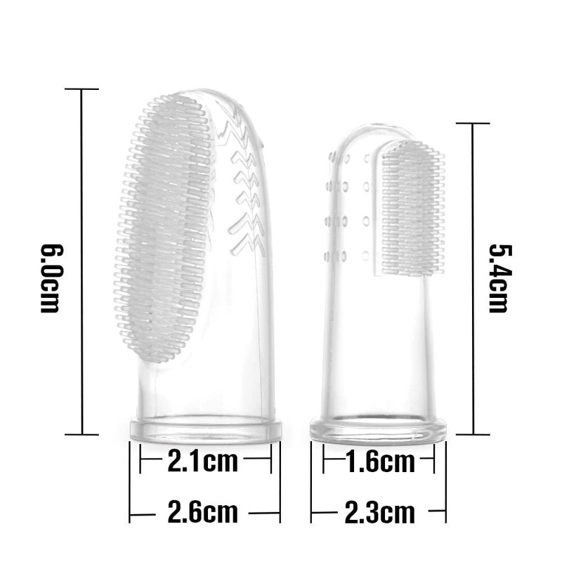 Silicone Baby Finger Toothbrush Set with Storage Case - 2 Sizes