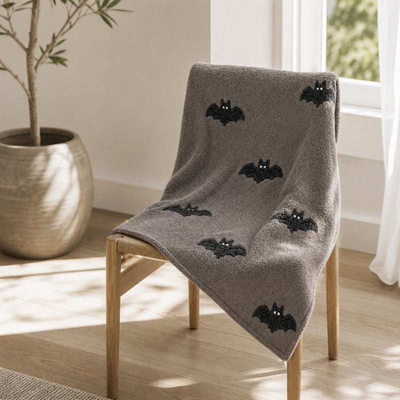 Halloween Ghost Flannel Throw Blanket - B Variation, 27.6x39.4 in, Soft Polyester Decor