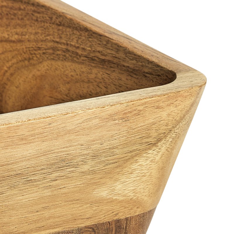 Acacia Wood Oval Serving Bowl - 2 Pack, Natural Finish