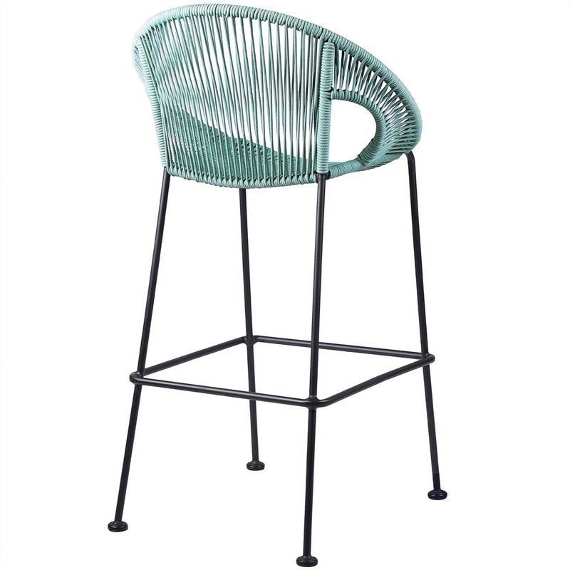 26" Indoor Outdoor Steel Bar Stool with Wasabi Rope