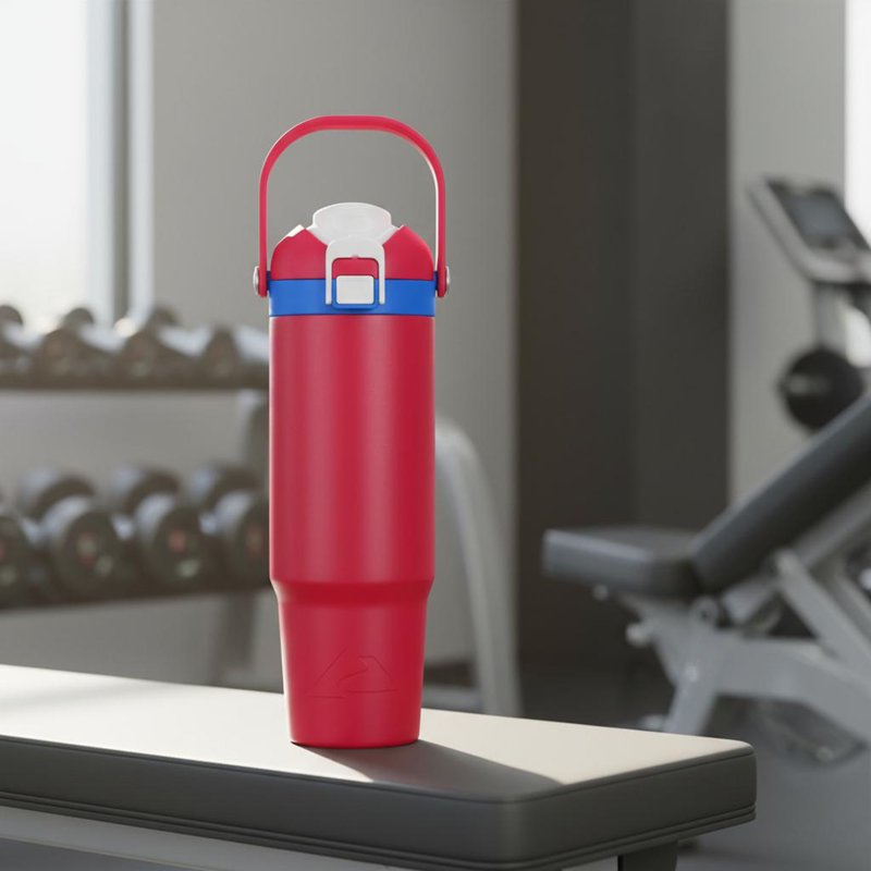 30 oz Stainless Steel Insulated Tumbler with Dual Lid - Red