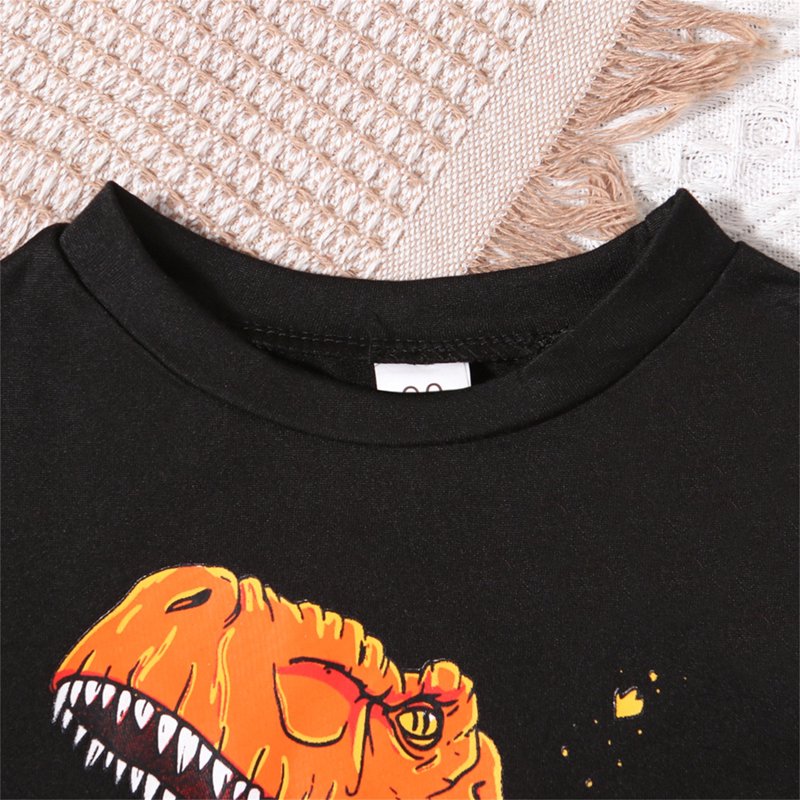 Kids Summer Short Sleeve Pajama Set - Dinosaur & Train Design, 5-6 Years, Orange