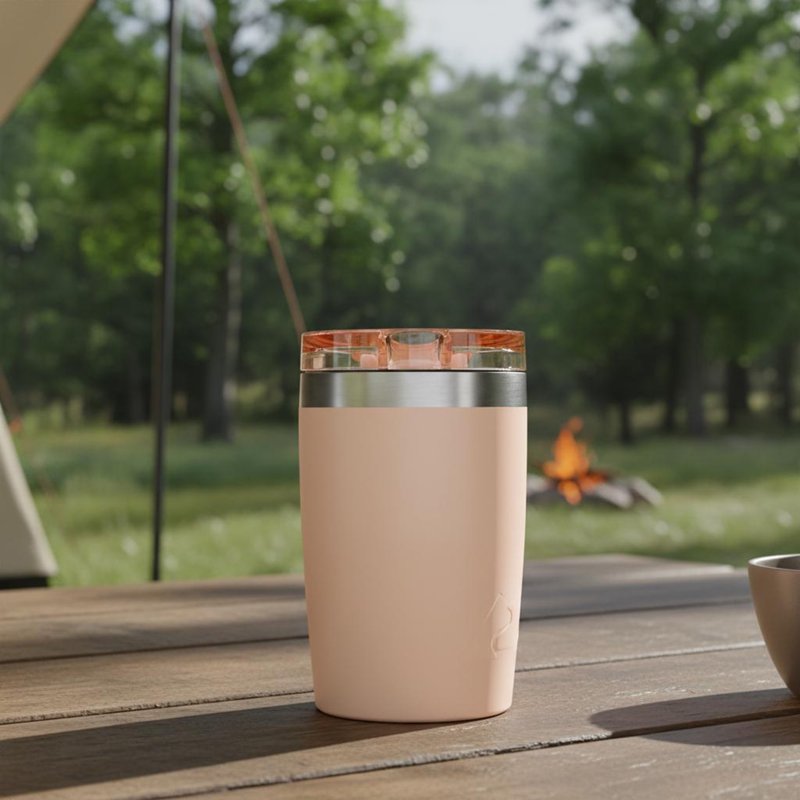12oz Ceramic Lined Stainless Steel Insulated Travel Tumbler - Frosted Peach