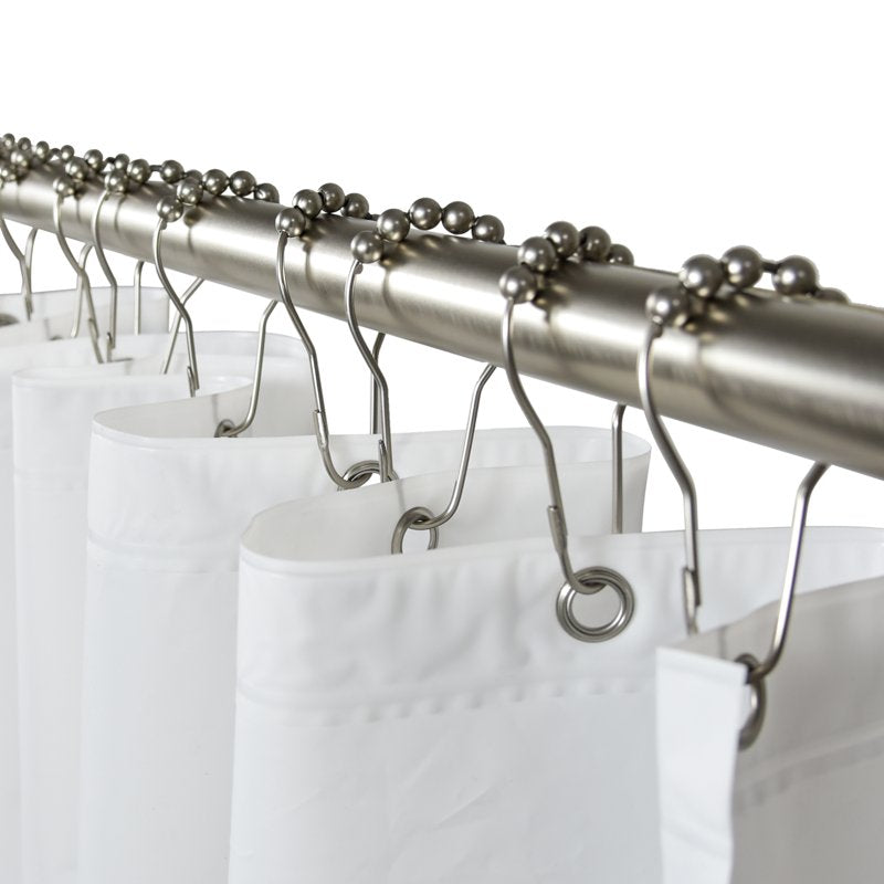 Mainstays Rollerball Shower Curtain Hooks Set - 12 Nickel Finish
