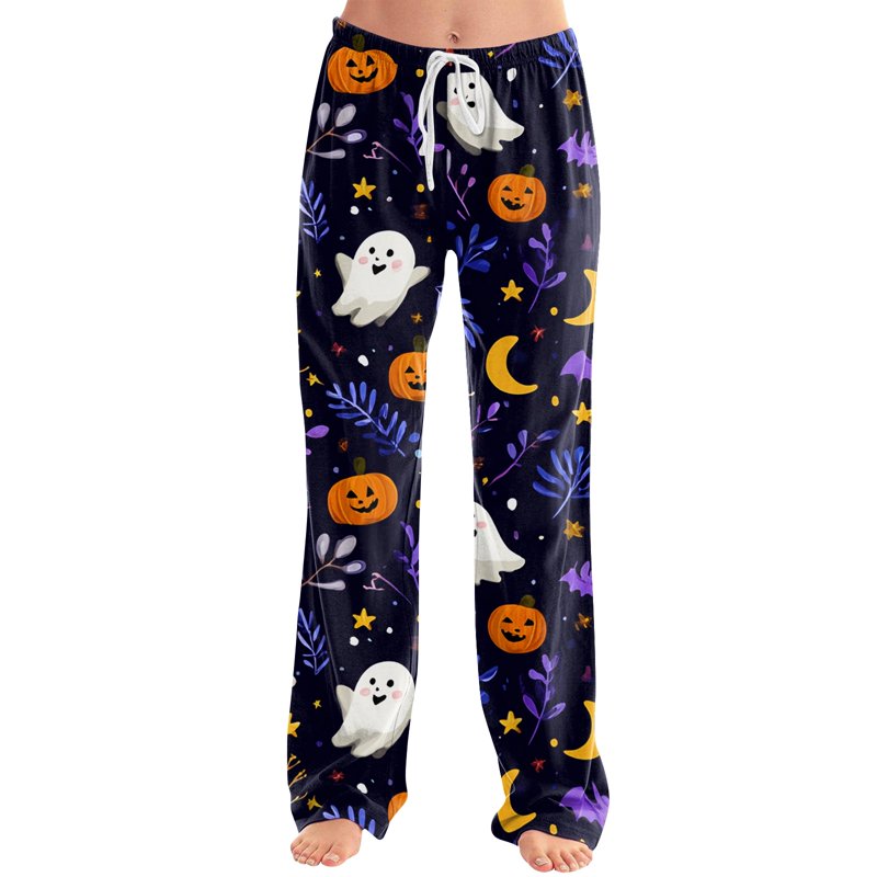 Purple Halloween Pajama Bottoms Women’s Cozy Lounge Pants XL