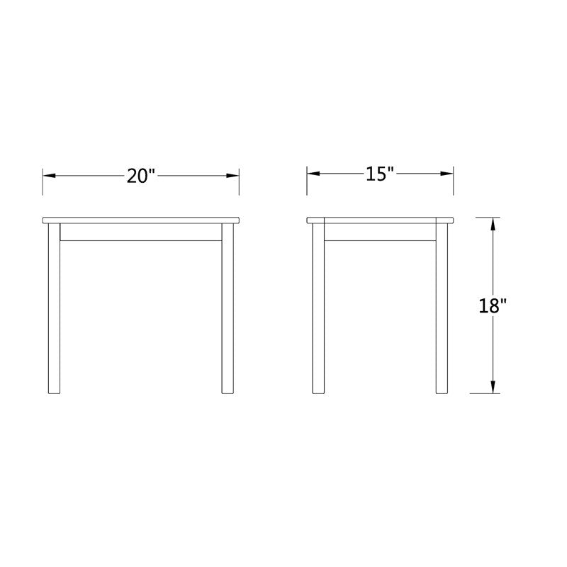 Wooden Square Side Table - Outdoor Patio End Table