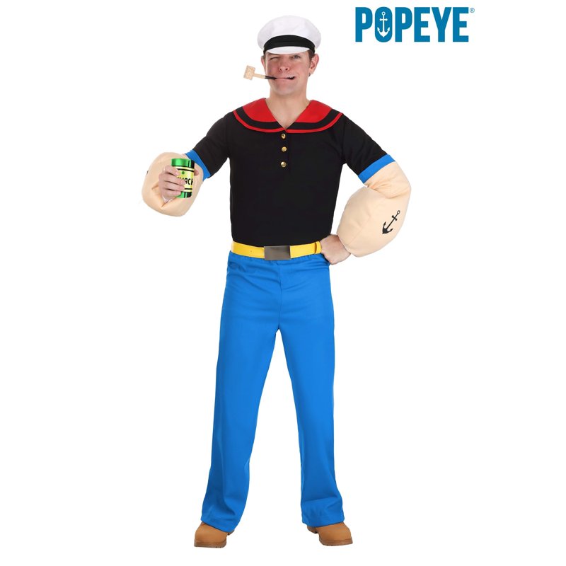 Men's Premium Popeye Costume XL - Adult Cartoon Cosplay Outfit