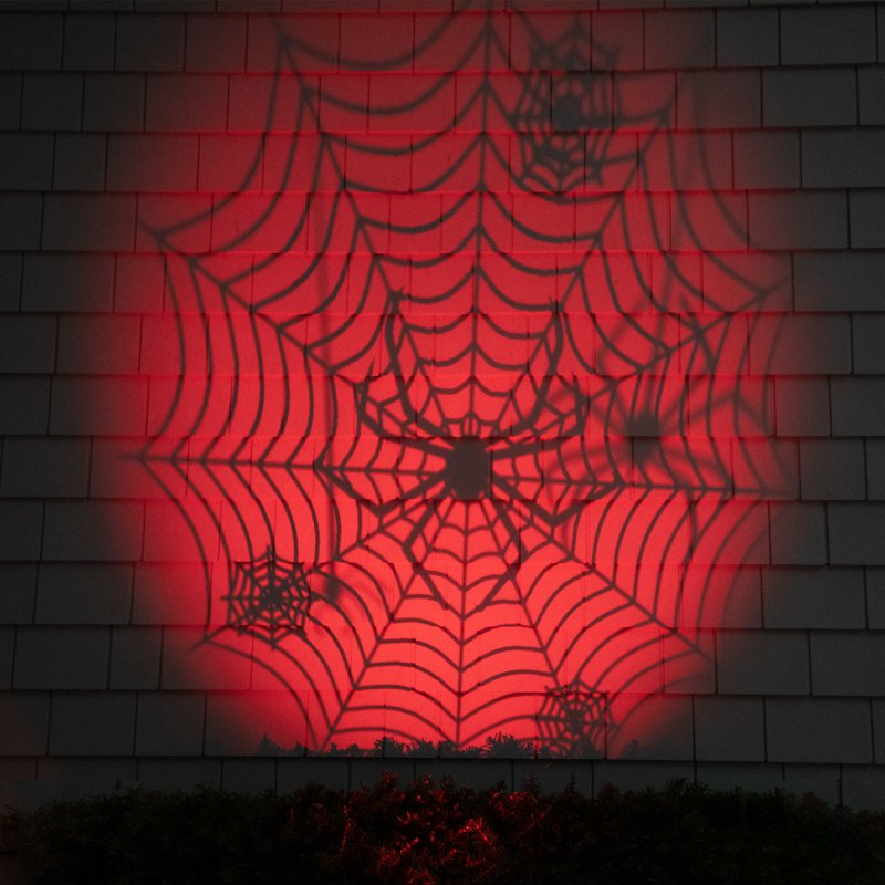 Halloween Spider Web Light Projector with Falling Spiders - Outdoor Decor