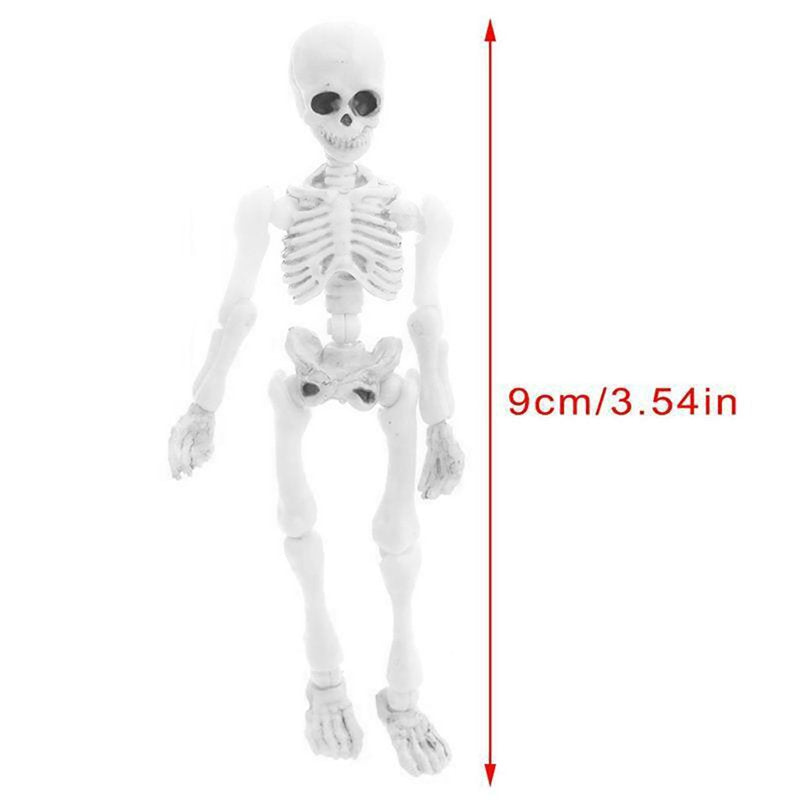 Mini Movable Skeleton Decor - 3.54 Inch Halloween Skeleton Figures for Spooky Tabletop Displays