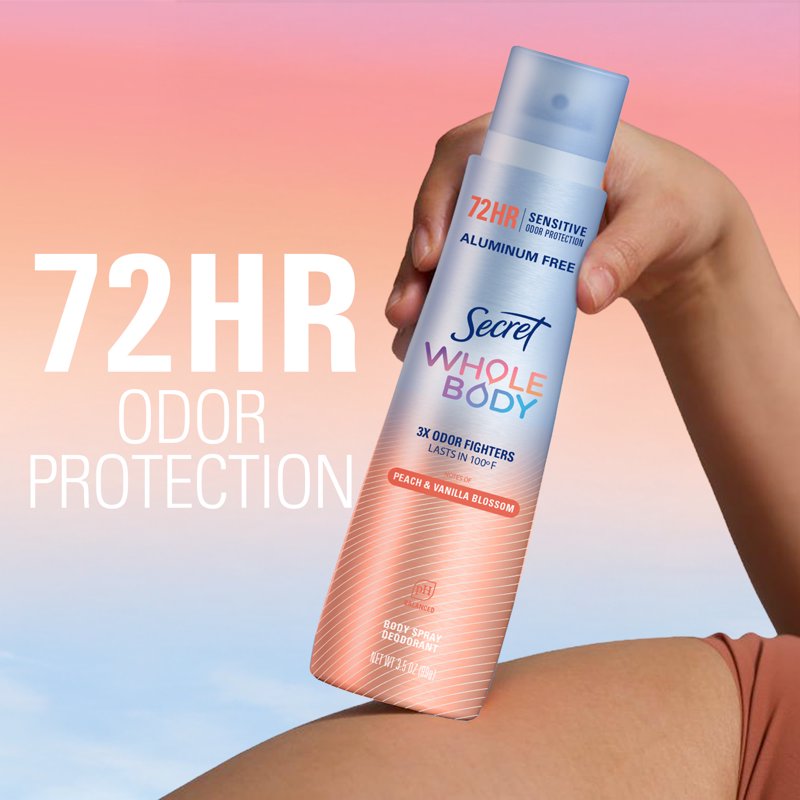 Whole Body Deodorant Spray, Aluminum-Free Peach & Vanilla, 3.5oz