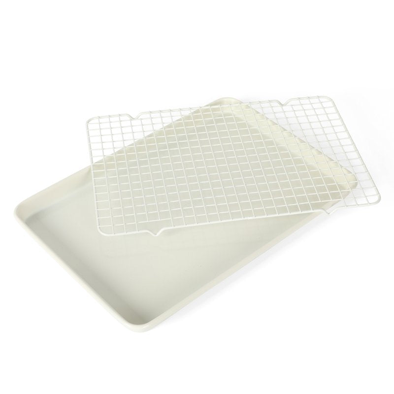 Nonstick Cookie Baking Sheet Pan with Cooling Rack - Linen