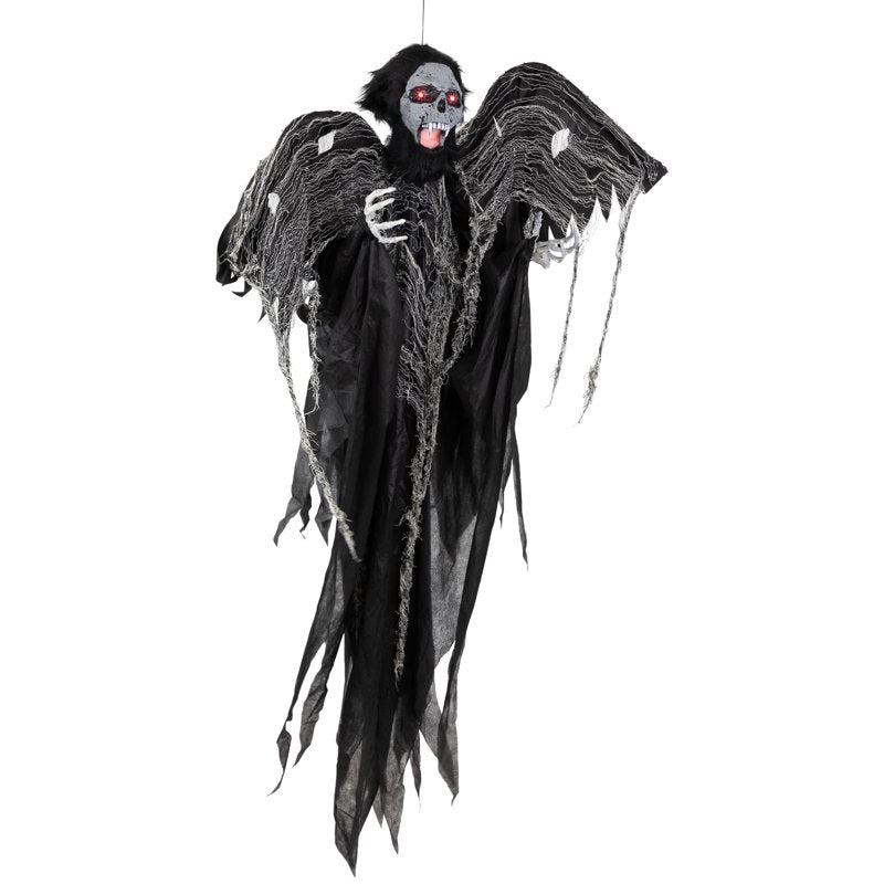 Animated Hanging Zombie Vampire Halloween Decoration - Lights & Sound, 5 Feet