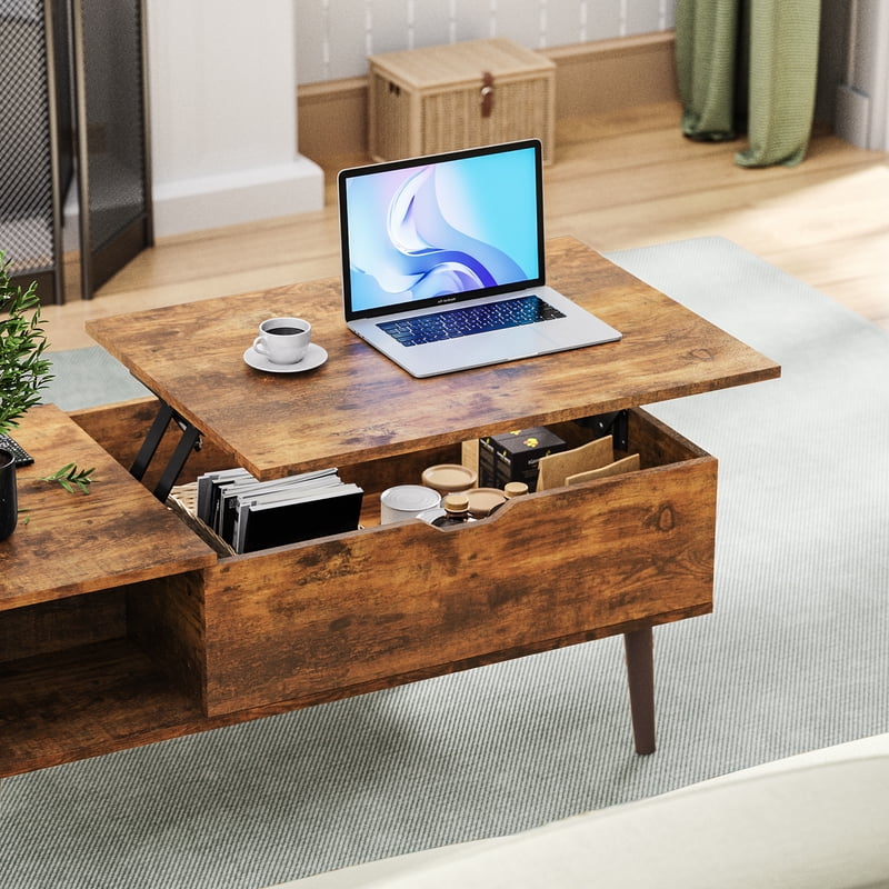 Modern Lift-Top Coffee Table with Storage - Adjustable Height