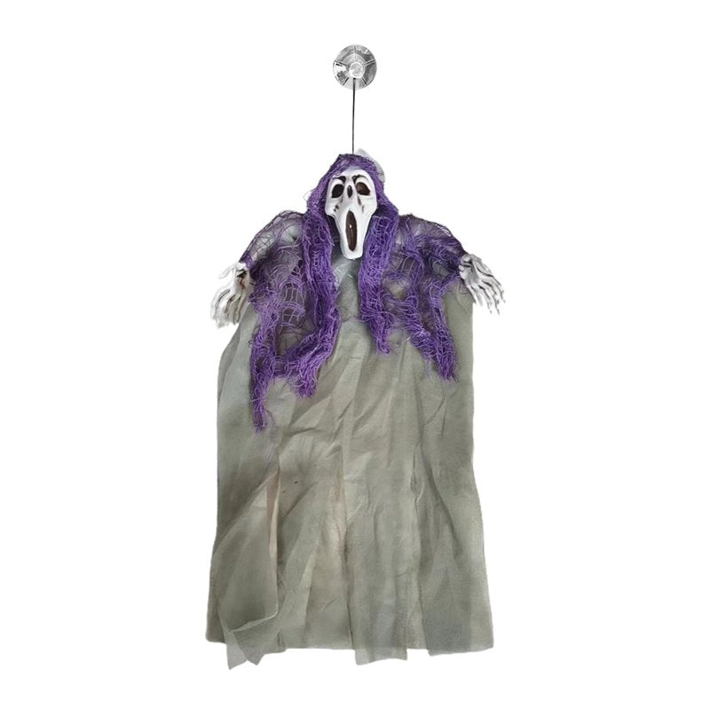 Green Halloween Hanging Grim Reapers Skeleton Ghosts Outdoor Decor - 17x13 Inch with Suction Cups