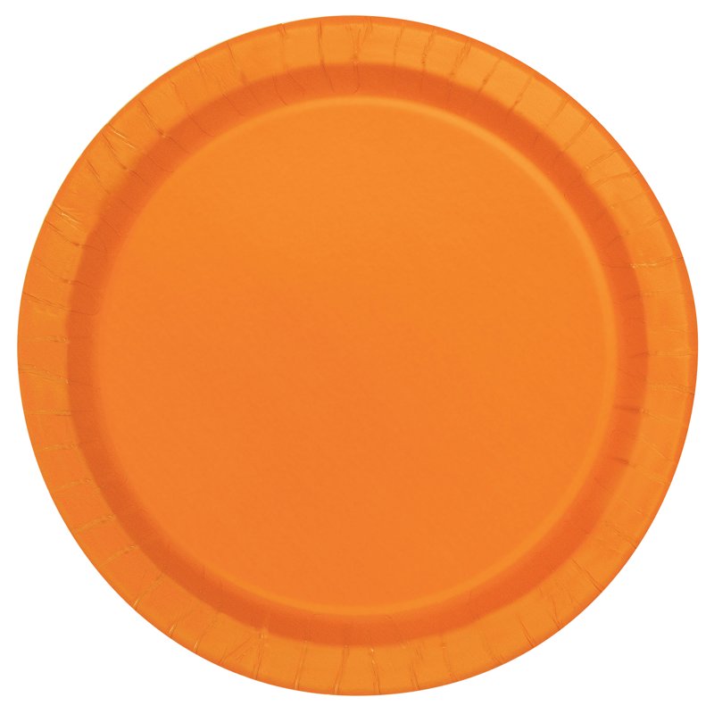 Disposable Paper Plates 7-inch Orange Pack of 70 for Parties & Events