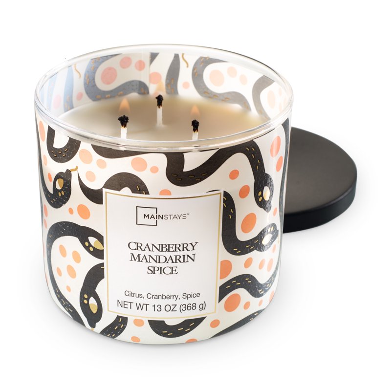 Scented Candle with Cranberry Mandarin Spice - 13 oz Festive Home Decor