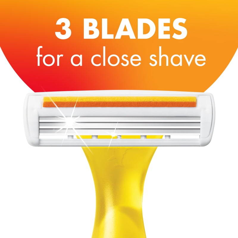 3-Blade Women's Disposable Razors with Moisture Strip, 4-Count