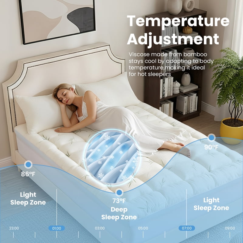 Gianna Full Size Memory Foam Mattress Topper with Gel & Cooling Pillow Top - Medium Support