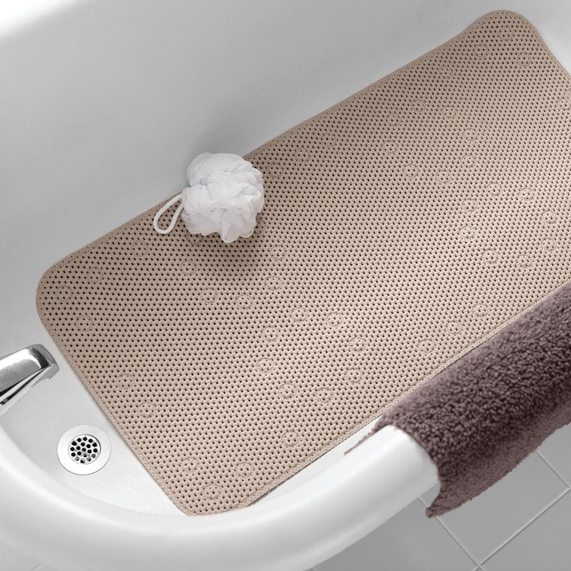 Mainstays Taupe Bathtub Mat with Suction Cups & Cushioned Foam - 17x36 in - Variation of THIS listing
