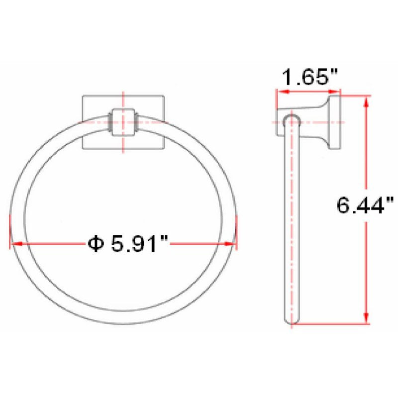Wall Mounted Bathroom Towel Ring - Satin Nickel, 6-Inch, Classic Design with Concealed Mount