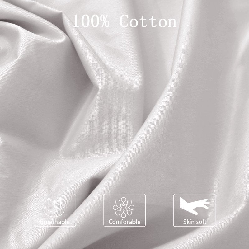 Cotton Zippered Body Pillowcase 20 x 54 Inches Silver Gray - Soft Egyptian Cotton