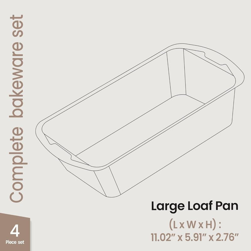 Nonstick Loaf Pan Set - 4 Pack, Carbon Steel 11" Blue Marble