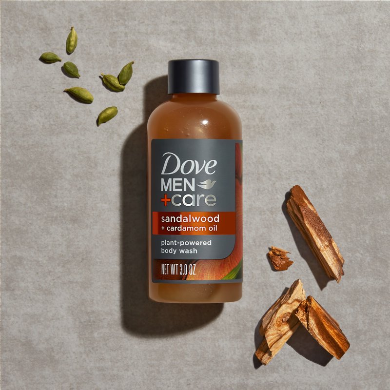 Men's Sandalwood & Cardamom Oil Body Wash - Moisturizing Plant-Based Cleanser