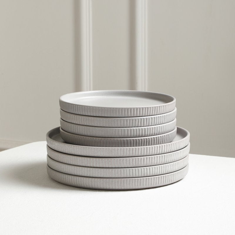 16-Piece Stoneware Dinnerware Set - Grey