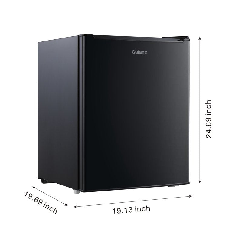 Compact 2.7 Cu Ft Single Door Mini Fridge - Black