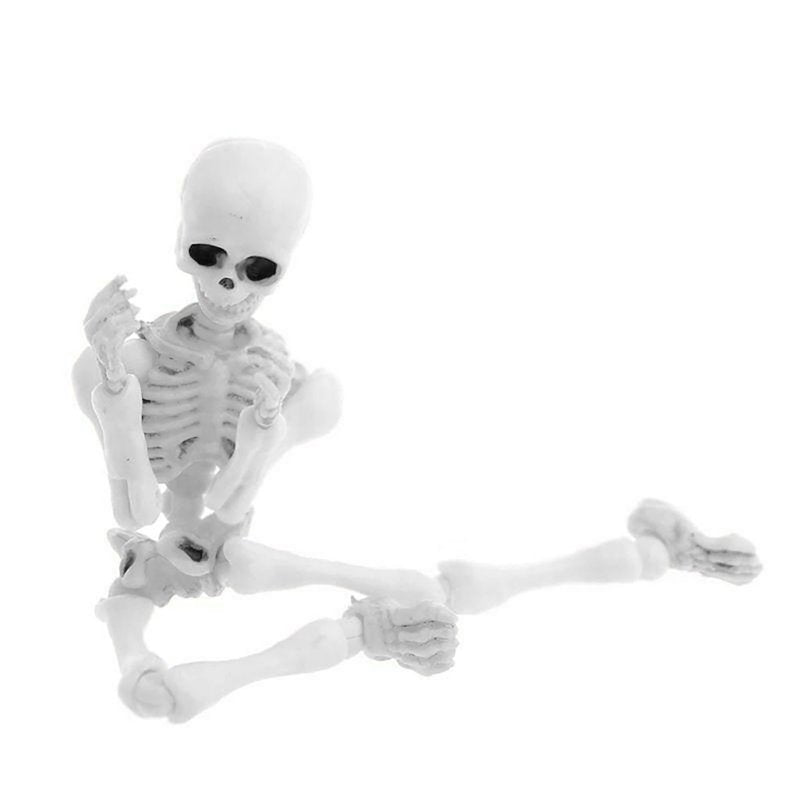 Mini Movable Skeleton Decor - 3.54 Inch Halloween Skeleton Figures for Spooky Tabletop Displays