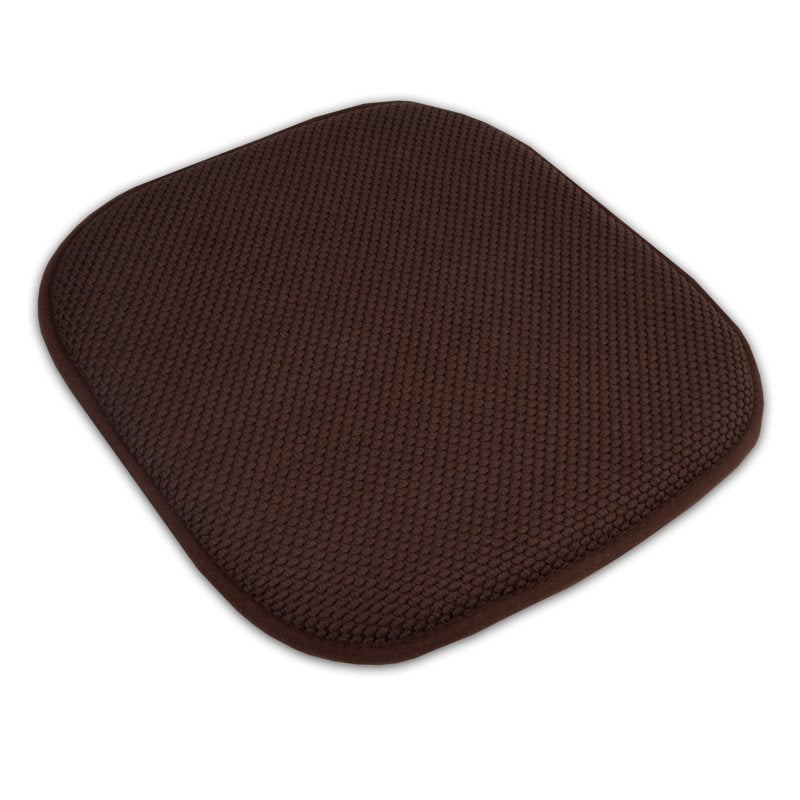 Memory Foam Chair Pad - Non-Slip Back, 16" x 16", 12-Pack - Brown