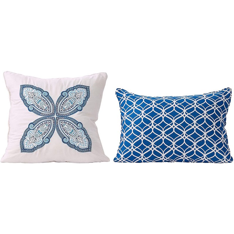 Twin Blue Felicity Quilt Set - Reversible Home Bedding, 4 Pieces
