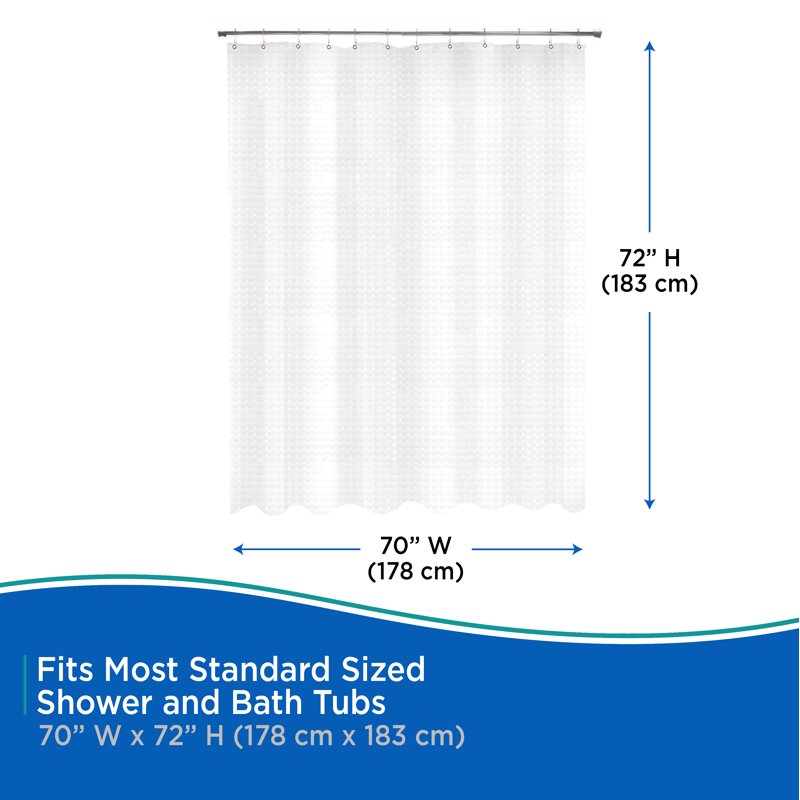 Kenney Medium Weight Embossed PEVA Shower Curtain Liner - Clear, 70x72 Inches Variation of THIS Listing