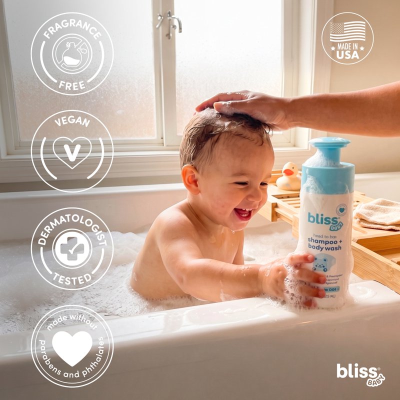 Gentle 2-in-1 Baby Shampoo & Wash - Vegan, Fragrance-Free, Hydrating