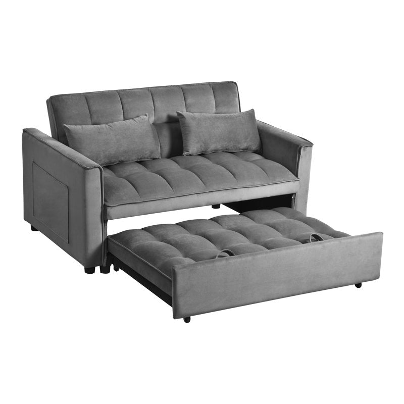 Convertible Sofa Bed 3-in-1 Sleeper Futon Couch with Adjustable Backrest and Pillows