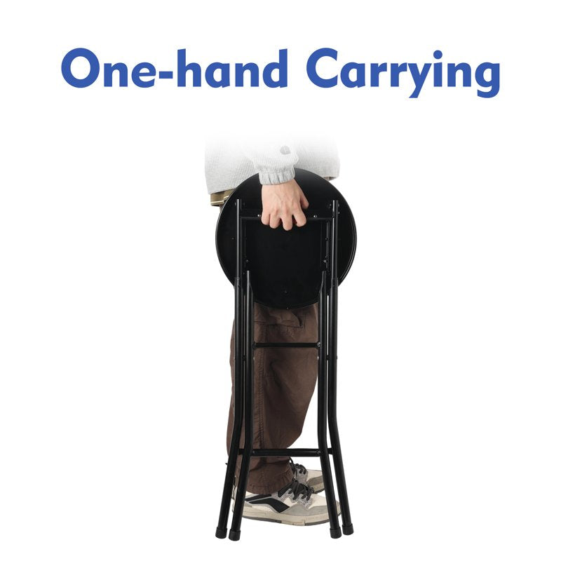 Folding Counter Stool Set - 4 Pack, Black, 2 Pieces