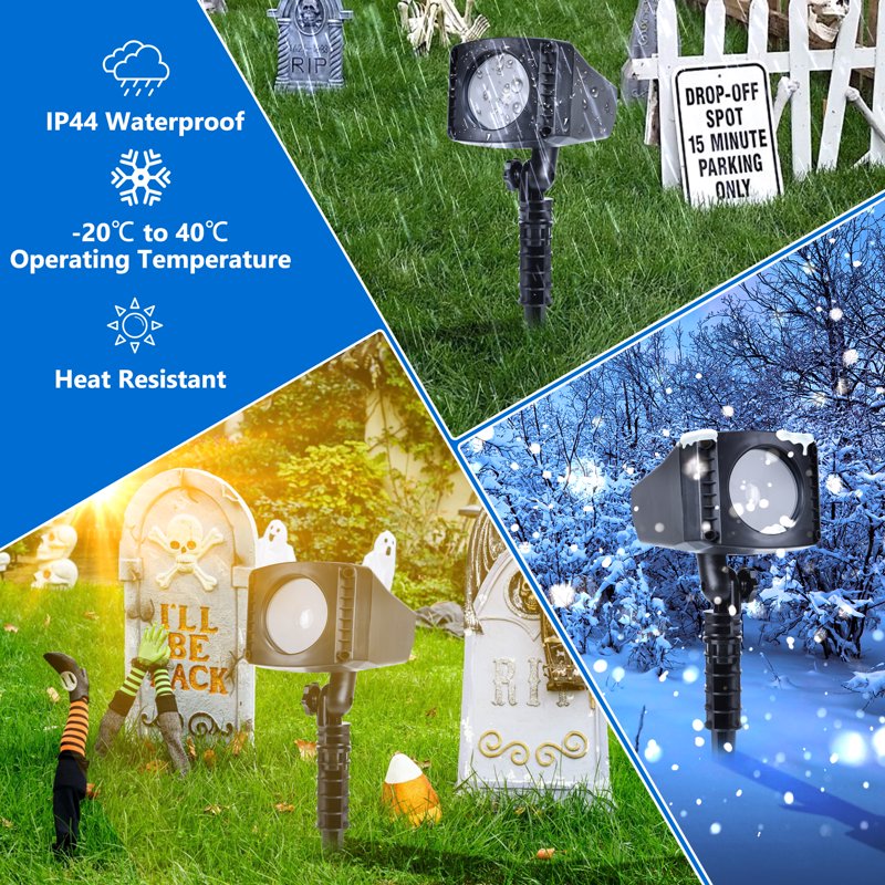 Halloween Projector Lights Outdoor Indoor with Timer & Waterproof Spider & Web Variation