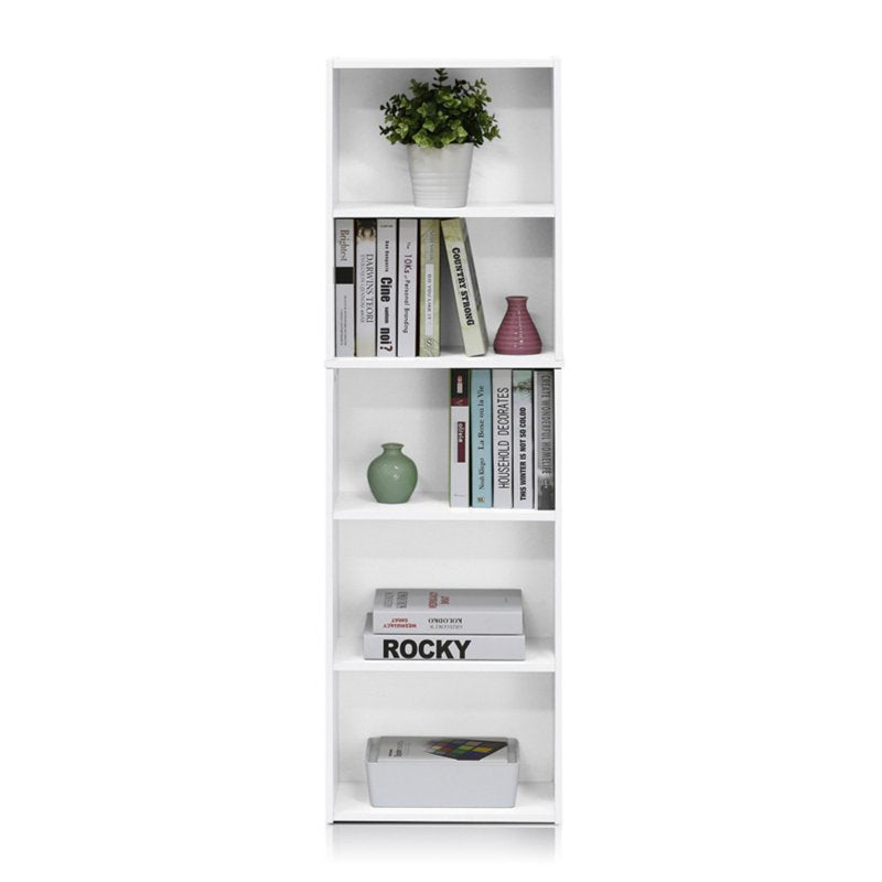 5-Tier Reversible Open Shelf Cube Bookcase - White