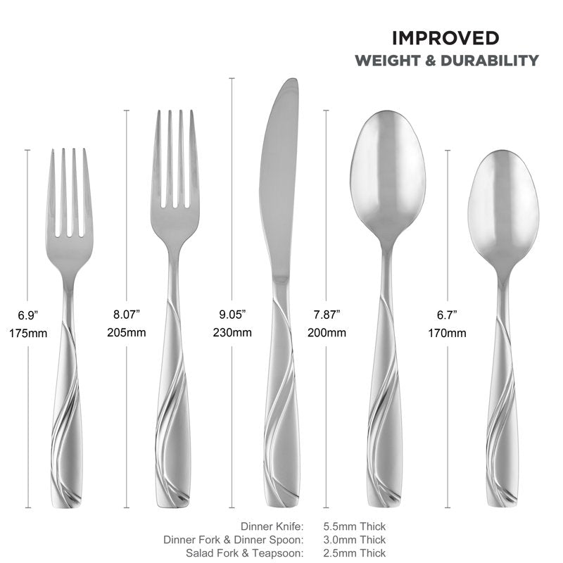 20-Piece Stainless Steel Flatware Set - Service for 4, 3 Pack