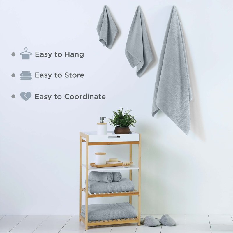 Martex 6-Piece Cotton Towel Set - Soft & Absorbent Bath Towels - Spa Blue