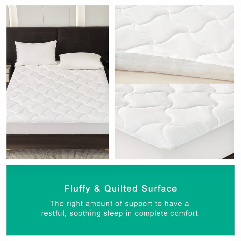 King Waterproof Mattress Pad with Extra Thick Quilted Microfiber Cover - Stayz N Place Skirt