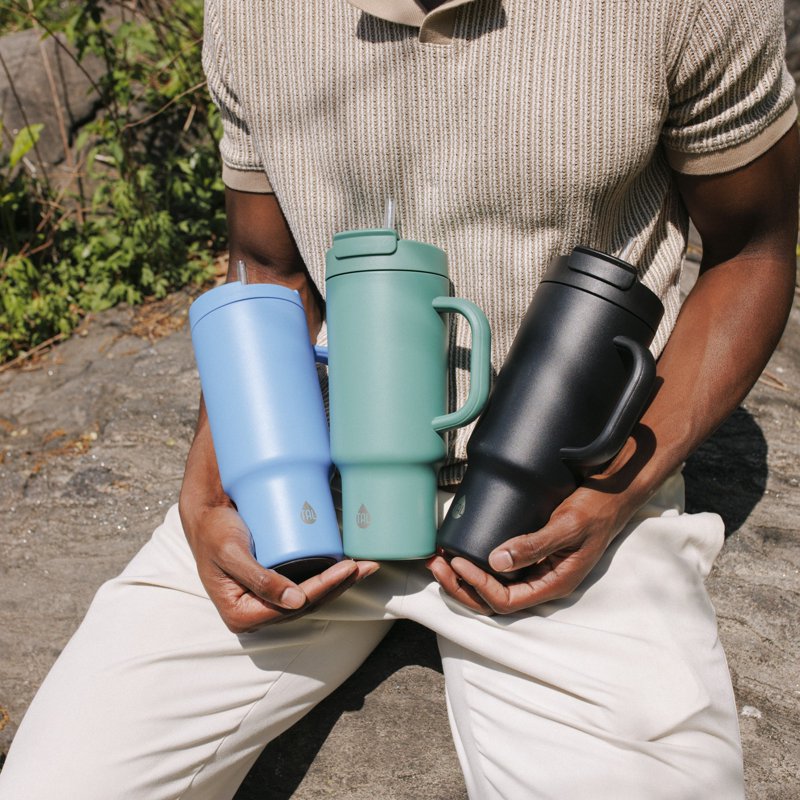 40oz Stainless Steel Hudson Tumbler with Straw - Blue