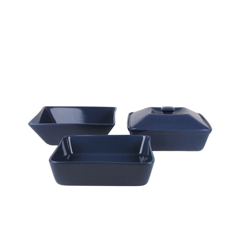 Stoneware Dinnerware Set - 45 Piece - Dark Blue