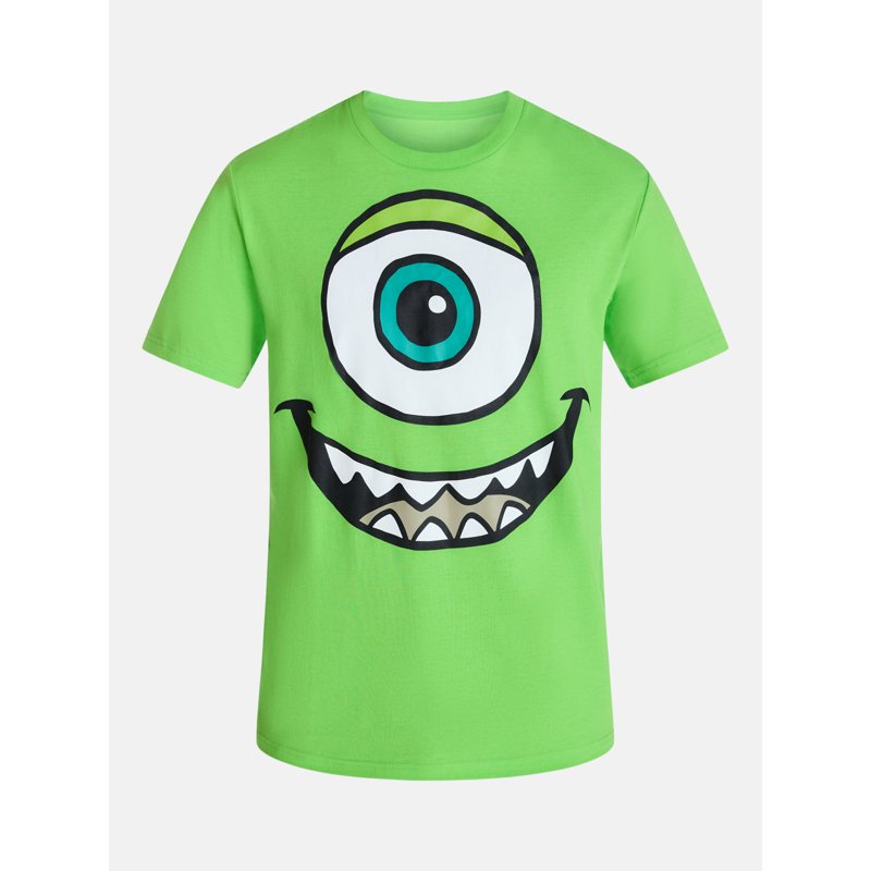 Kids Lime Green Monsters Inc Mike Wazowski Cosplay Graphic Tee & Beanie Set S