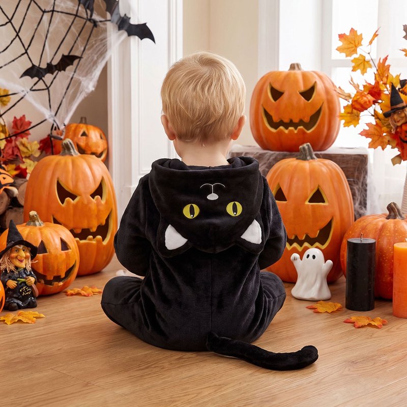 White Toddler Cat Costume Jumpsuit for Boys & Girls Halloween Cosplay, 9-18 Months Variation of THIS listing