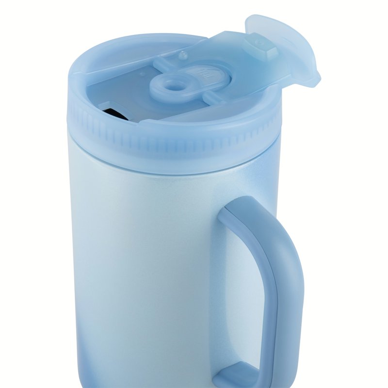 Stainless Steel Hudson Tumbler with Straw - 40 fl oz Shimmer Blue Swirl