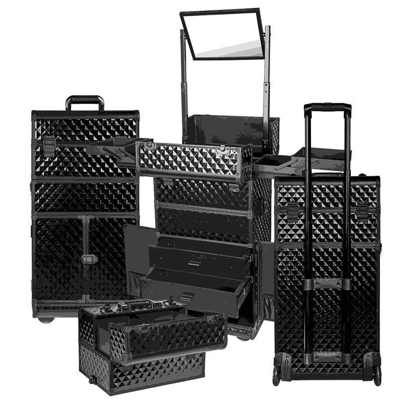 Pro Makeup Artists Rolling Train Case - 30-Inch Trolley Case