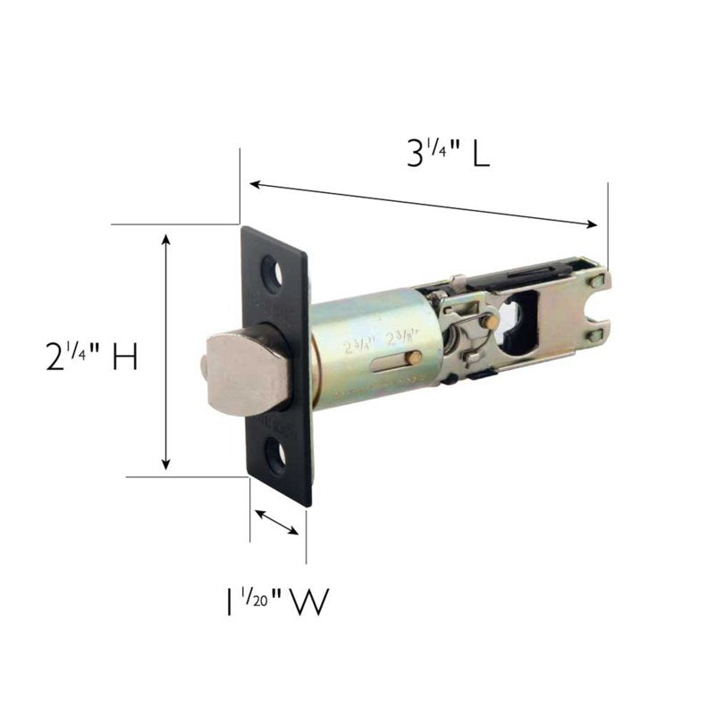 2-Way Square Corner Replacement Entry Latch - Adjustable Backset