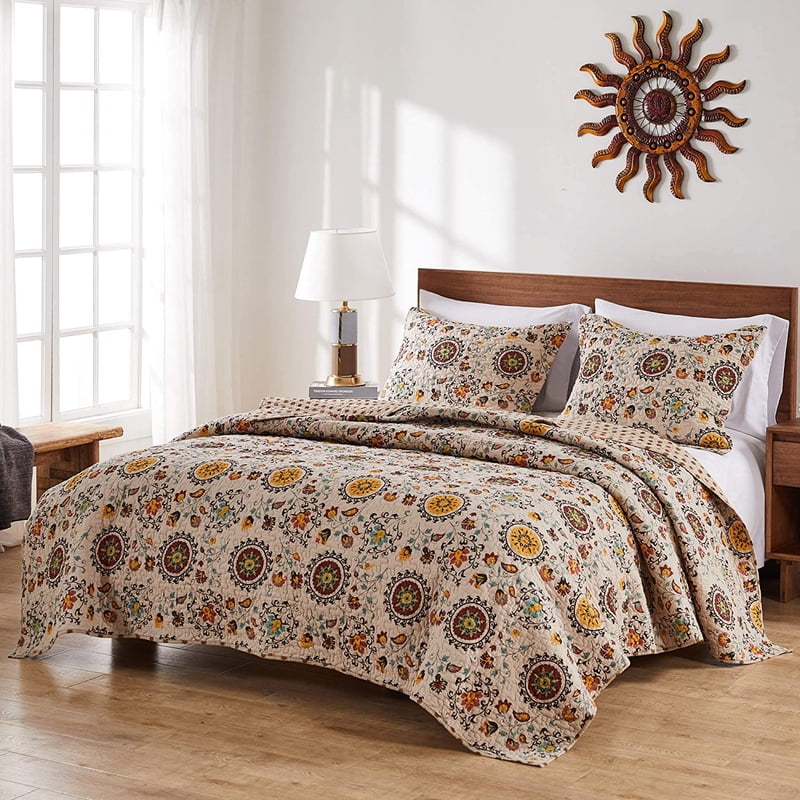 Global Trends Alta Reversible Cotton Quilt Set - 3-Piece King/Cal King