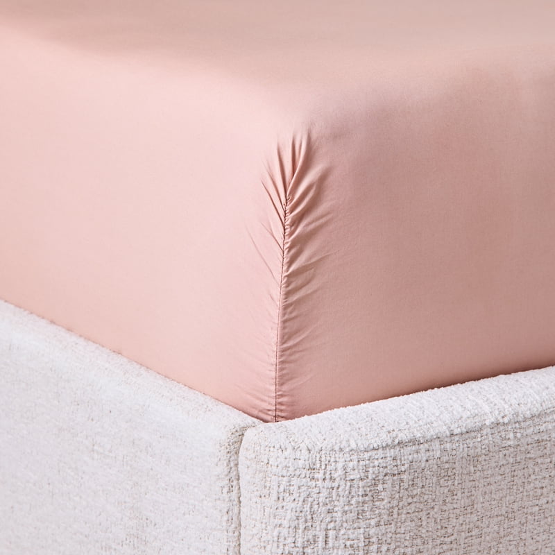 Better Homes & Gardens Cool & Crisp Full 300 Thread Count Cotton Percale Bed Sheet Set - Antique Blush